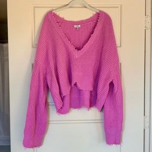 Tobi Cropped Pink Sweater